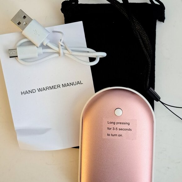 Rechargeable and Portable Double-Sided Beige Hand Warmer 3 7/8 in. x 2 1/4 in. - Picture 1 of 4